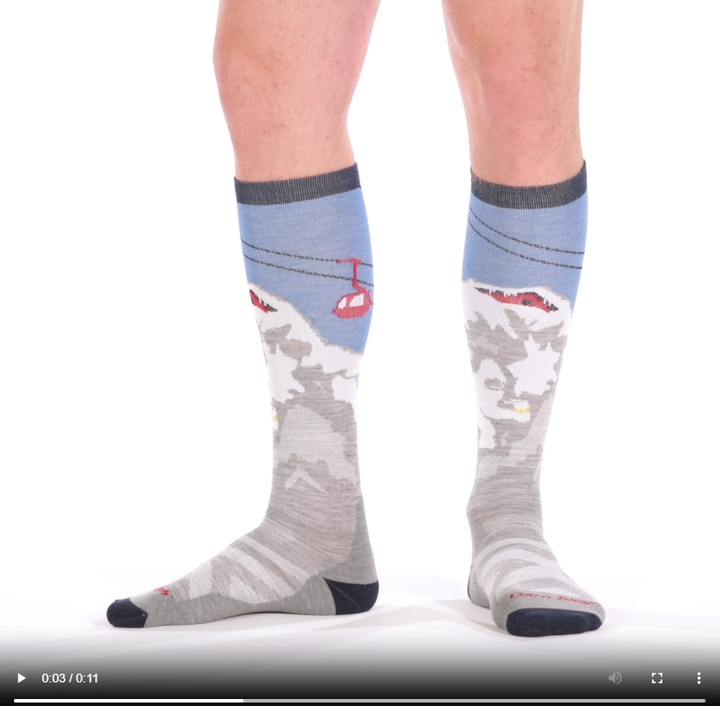 model walking in the 8043 Heady Yeti over the calf in gray