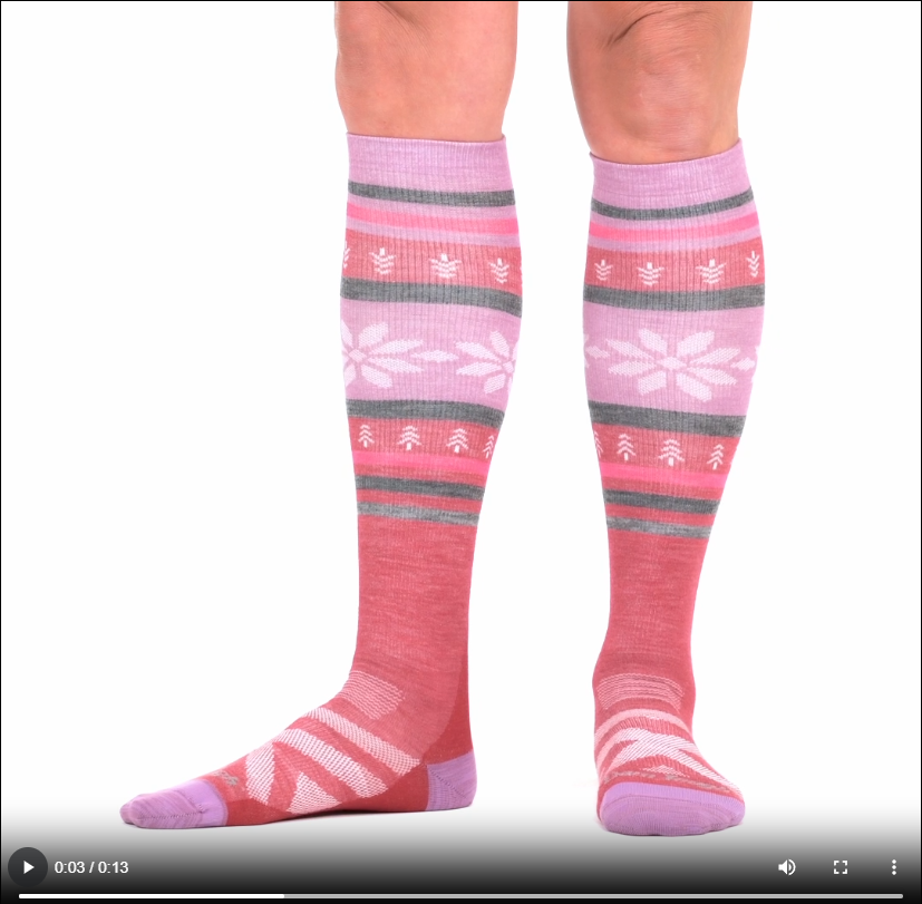 Model walking in the 8021 alpine over the calf in cranberry