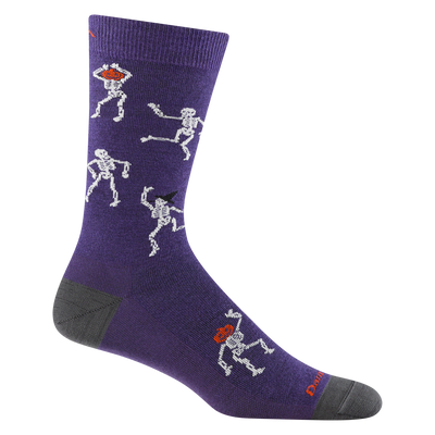  6210 Boogie Bones in Phantom Purple featuring gray toe/heel, purple body and skeletons dancing.