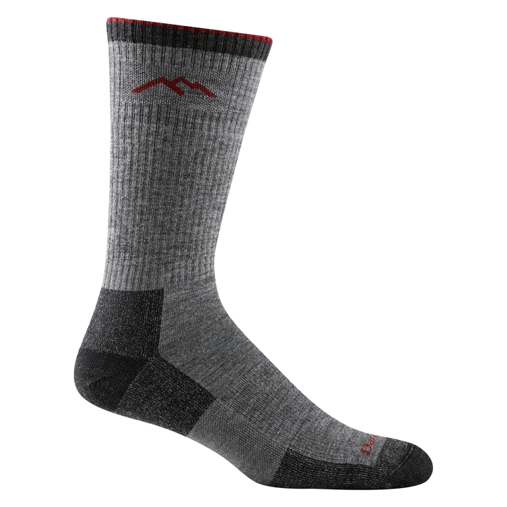 1403 men's hiking boot sock in color charcoal with black toe/heel accents and red darn tough signature on forefoot