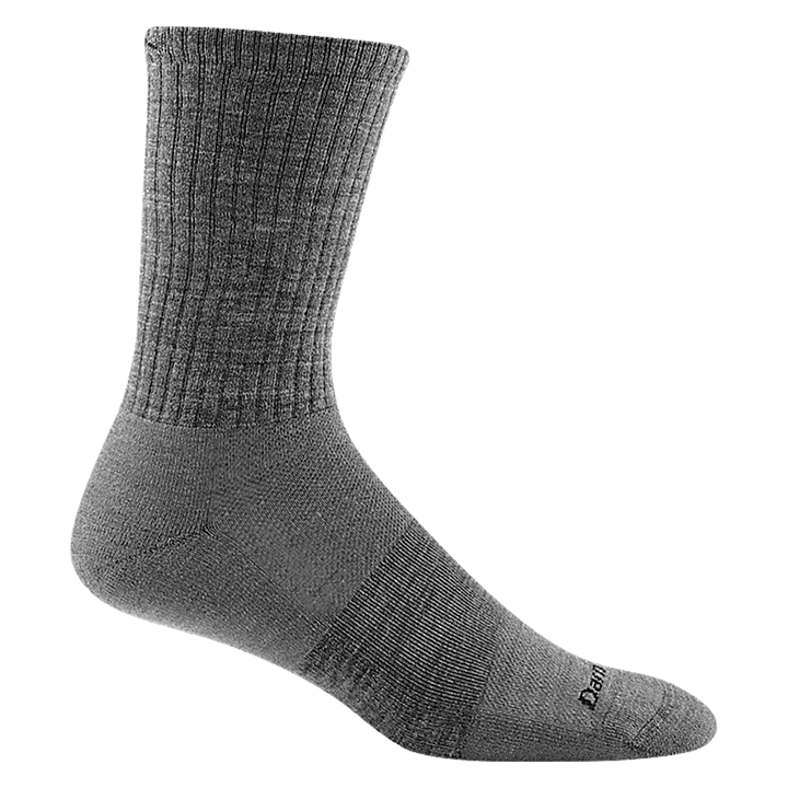 1657 men's the standard crew lifestyle sock in color gray with black darn tough signature on forefoot