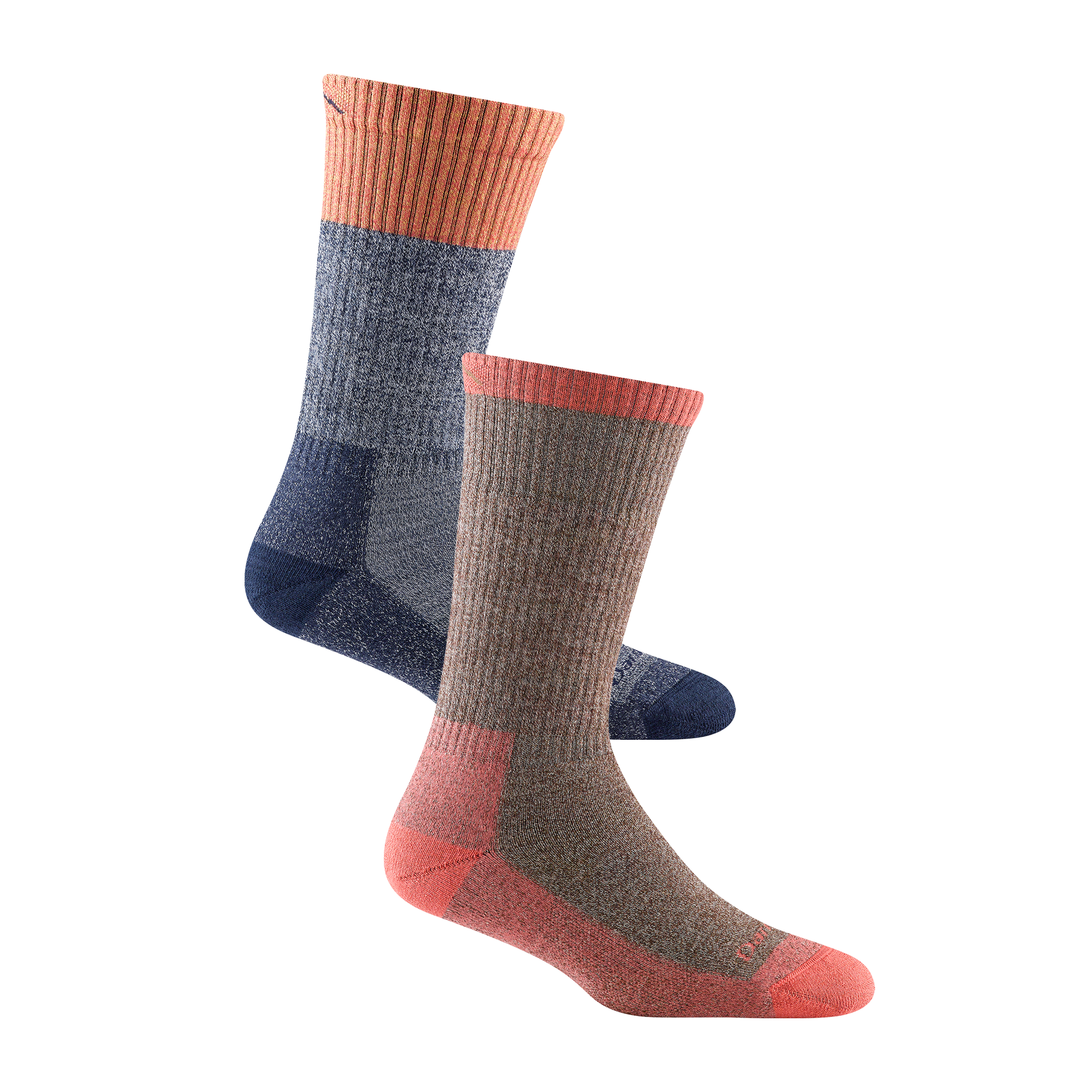 2 pack bundle of the 1983 scout hiking sock in sandstone and the 1984 Nomad hiking sock in brown
