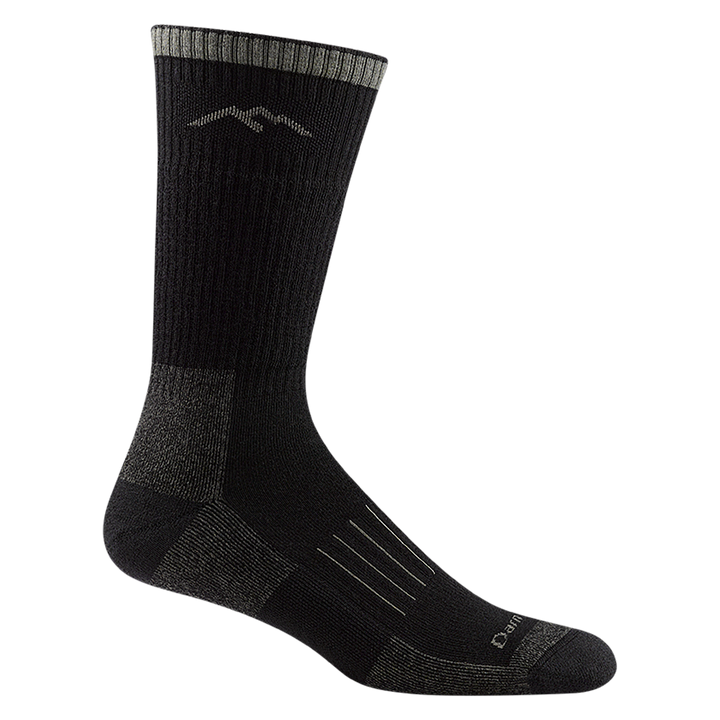 2011 unisex hunting boot sock in color charcoal with black toe/heel accents and light gray mountain detail on calf
