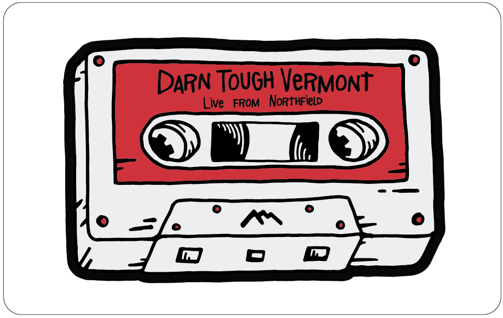darn tough physical gift card with red cassette tape design