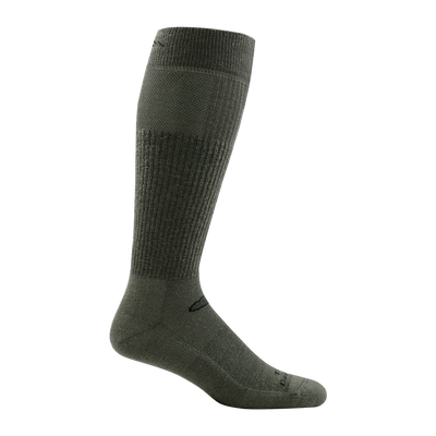 T3005 unisex mid-calf lightweight tactical sock in color foliage green with black darn tough signature on forefoot