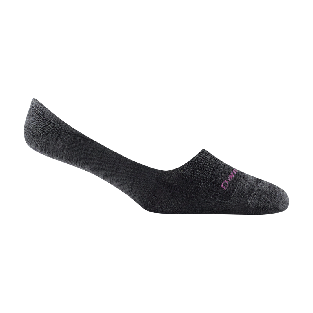 Women's Solid No Show Invisible Lightweight Lifestyle Sock in black