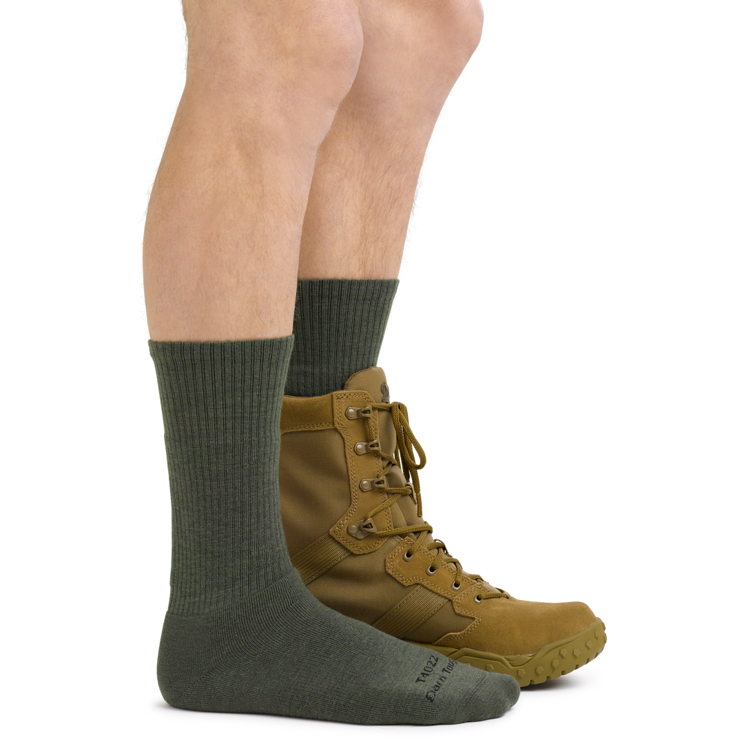 T4022 tactical socks with combat boots on foot