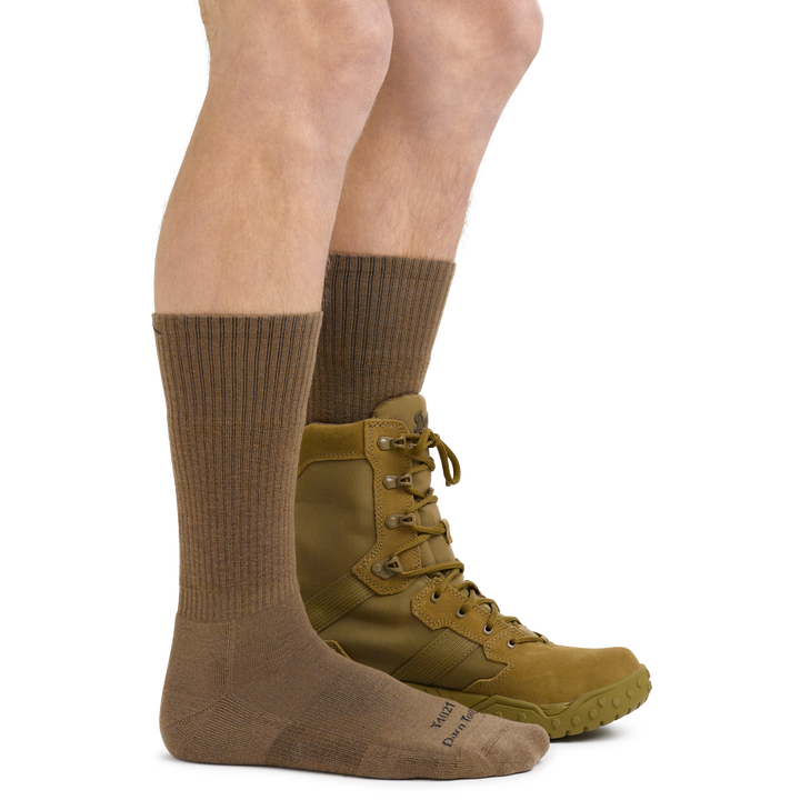 T4021 tactical socks on feet with combat boots