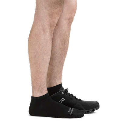 T4016 no show tactical socks on foot with shoes