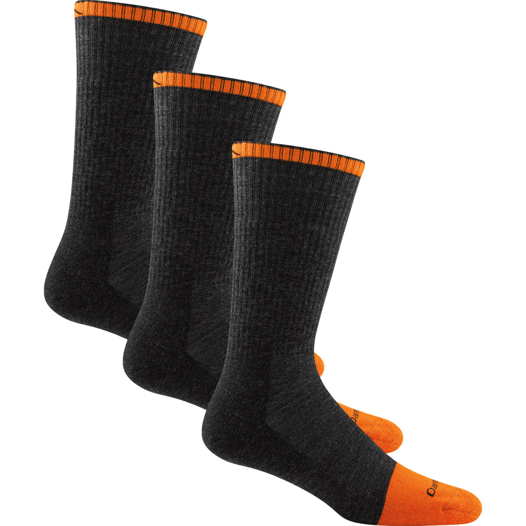 3 pack bundle shot of the men's 2006 steely boot work sock in graphite