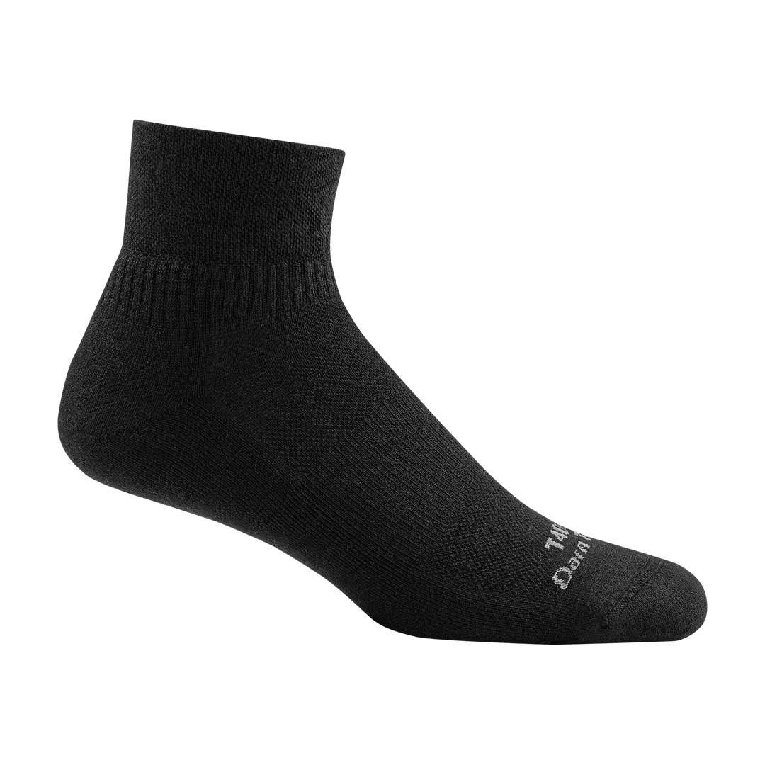 Tactical cushion quarter height sock in black